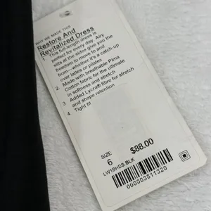 Lululemon Restore and Revitalized Dress Black Maxi‎ Racerback Keyhole Size 6 NEW thumbnail 2