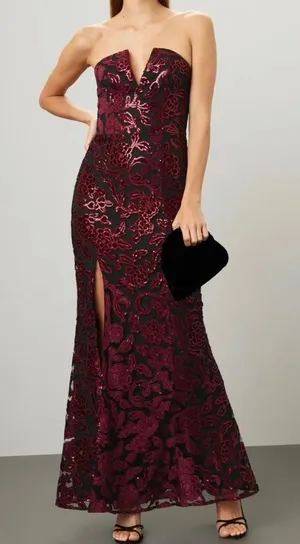 Dress The Population Fernanda Gown sequined strapless maxi dress XL thumbnail 1