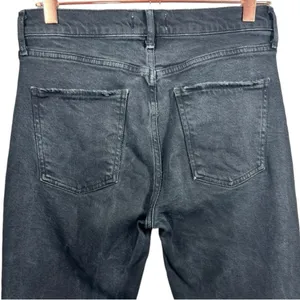 AGOLDE Toni‎ Mid Rise Straight Leg Jeans Black Distressed Hem Size 26 A133D-3002 thumbnail 8