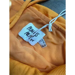 Princess Polly Reece Mini Dress NEW Orange Ribbed Ruched Bodycon thumbnail 2
