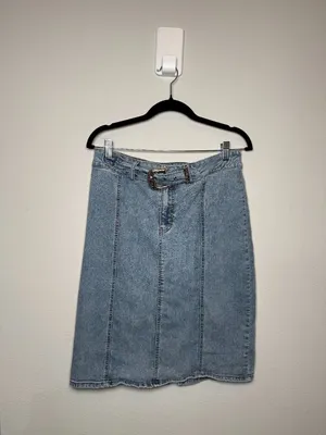 Apple Bottoms Vintage Y2K Denim Jean Skirt with Silver Belt Buckle thumbnail 3