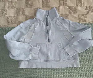 Lululemon Scuba Oversized Funnel Neck Half Zip Blue Linen XS/S LW3FJ6S thumbnail 1