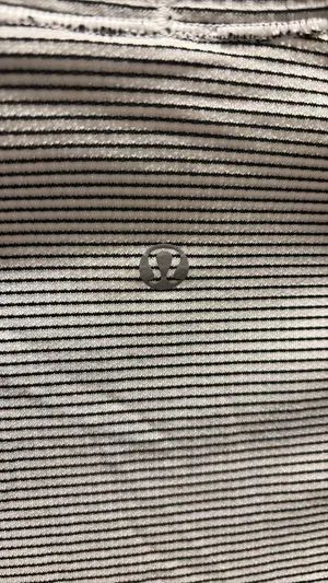 Lululemon Top Long Sleeve Swiftly Tech Striped Black White thumbnail 2