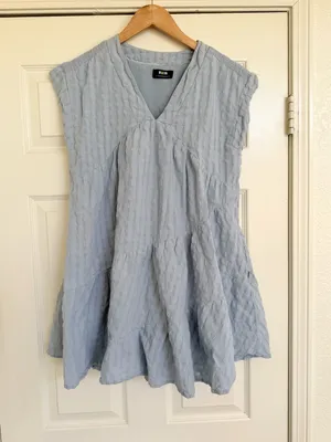 Anthropologie Maeve Juliet Tiered Tunic Dress Blue M thumbnail 3