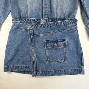 KBB by Kahlana Blue Denim Long Sleeve Wrap Mini Dress Small New with tags thumbnail 7
