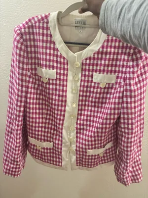 Leslie Fay Suit Pink Vintage Blazer thumbnail 1