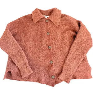 Madewell Alpaca Merino Wool Blend Cardigan Sweater Rust Brown NB396 Large thumbnail 1