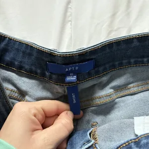 APT 9 Womens Size 10 Mid-Rise Rolled Cuff Denim Jean‎ Shorts Classic Blue Summer thumbnail 4