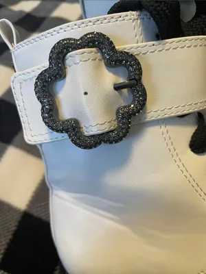 Sam & Libby White Combat Boots with Black Laces and Buckle thumbnail 2
