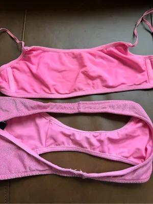 Triangl Mica Pitaya Sparkle Pink Bikini Size Large Bottom Medium Top thumbnail 13