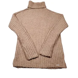 Abercrombie Turtleneck Chunky Knit Pullover Sweater Brown Tan Women's Size XS thumbnail 3