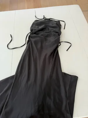 Formal black full length dress BHLDN/anthro size small thumbnail 1