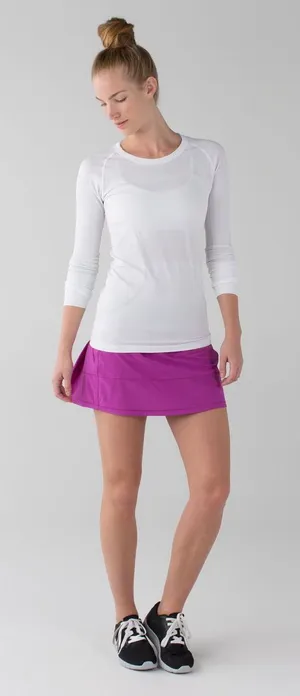 lululemon athletica Magenta Skort with Striped Waistband thumbnail 1
