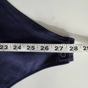 Good American Bodysuit Blue Long Sleeve Deep V Stretch Snap Closure Size 4 thumbnail 9