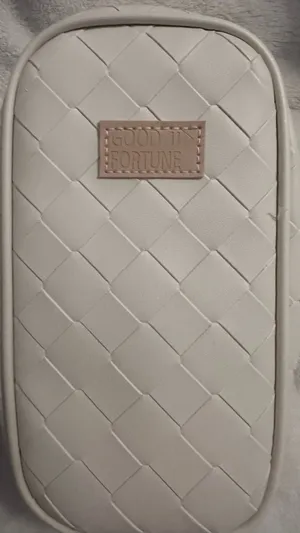 Good Fortune Woven Stationary Bag in Light Beige thumbnail 2
