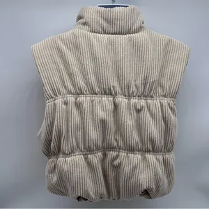 Forever 21 Cream Wide Wail Corduroy Vest w/Front Pockets-Size L thumbnail 6