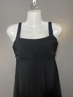 Athleta Swimdress Womens 34B/C Black Solid Tank Built In Bra Adjustable Straps thumbnail 1