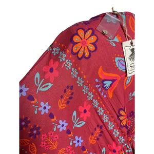 NWT EASEL Women’s Boho Red Multi Floral Maxi Dress thumbnail 9
