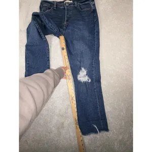 levis womens wedgie straight jeans‎ dark wash raw hem fray 32 thumbnail 11