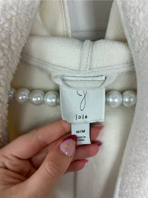 Joie Cream Sherpa Teddy Knit Hooded Long Line Vest Size M thumbnail 6