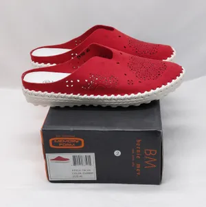 Bernie Mev Womens Mules Sneakers Size 40 Red Slip On Comfort Walking Travel Shoe thumbnail 1
