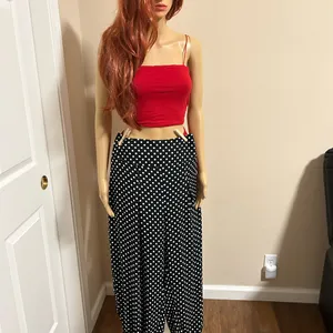 Victoria's Secret Black and White Polka Dot Wide Leg Pants thumbnail 3