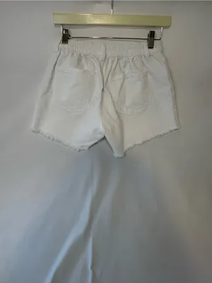 aerie White Distressed Denim Cutoff Shorts thumbnail 2