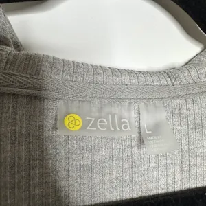 NEW Zella Half Zip Ribbed Hoodie Women's Elastic Waist Light Gray Size Large thumbnail 6