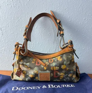 VTG Y2K Dooney & Bourke Bumble Bee Hobo Shoulder Bag Heart Charm Dust Bag thumbnail 1