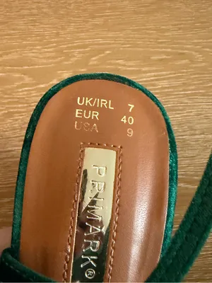 Primark Green Velvet Platform Block Heels gently used thumbnail 10