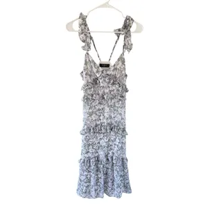Tuckernuck O.P.T Ingrid Purple Floral Ruffle Midi Dress thumbnail 7