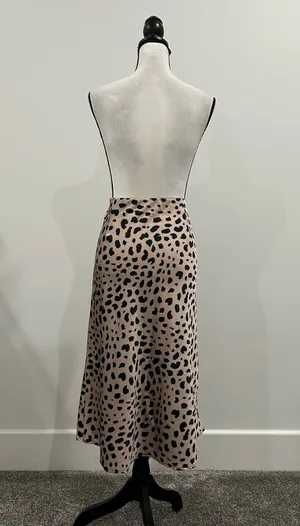 Leopard Print Midi Skirt Pink Size XL thumbnail 4