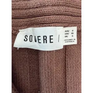Anthropologie Sovere Chocolate Laced Knot Fisherman Sweater Oversized XS thumbnail 3