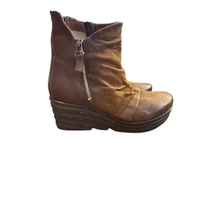 Miz Mooz Zuzu Wedge Leather Bootie In Brown‎ New Size 40 US 9-9.5 thumbnail 12