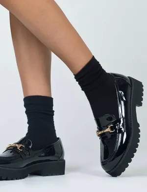 Black Loafers Princess Polly 8 Capri thumbnail 1