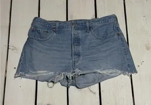 Levi's 501 Light Blue Denim Cutoff Shorts thumbnail 1