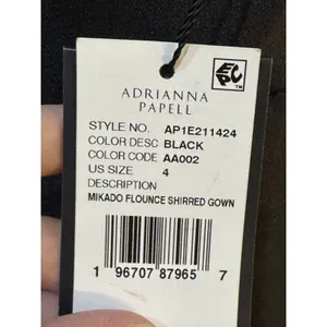 Adrianna Papell Women's Mikado Flounce Gown Black Size 4 Drop‎ Waist thumbnail 7