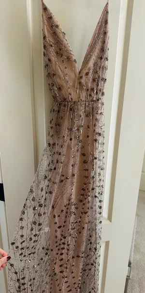 Lulus Rose Gold Sequin Maxi Dress thumbnail 1