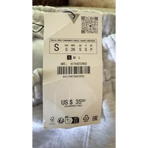 Zara Women’s Small Gray Wide Leg Sweatpants NWT Drawstring thumbnail 5