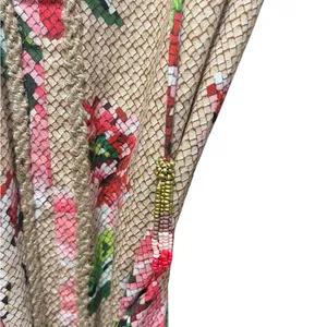 Farm Rio Floral Ruffle Beaded Tassels Belt‎ Slip-On Dress Size XS thumbnail 7
