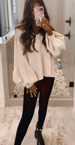 These Three Boutique Cream Sweater thumbnail 1