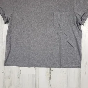 NWT Iris & Ink Gray Graphic Pocket Short Sleeve T-Shirt Women's Size Medium thumbnail 3