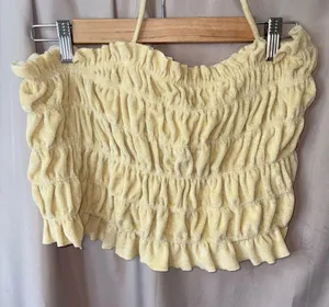 H&M Smocked Terry Top With Adjustable/Removal Strap Size XXL thumbnail 4