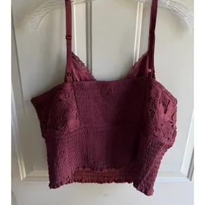 NEW Torrid Women's 2X Mauve Floral Laace Smocked Cami Crop Top thumbnail 6