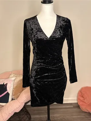 Nordstrom Tea & Cup Long Sleeve Velvet Dress thumbnail 2