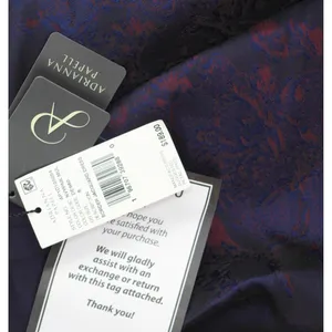 NWT Adrianna Papell Pleated Floral Jacquard Dress Navy Blue / Pink Multi 6 thumbnail 7