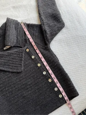 Zara Asymmetric Cropped Knit Sweater Off Shoulder Medium Grey Blue thumbnail 8