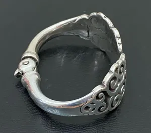 Vintage Retired BRIGHTON Filigree Hinged Cuff Bangle Bracelet 49.5g thumbnail 9