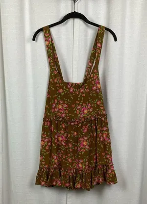 Matilda Jane Brown&Pink Floral On A Whim Ruffle Hem Tank Top Sz.XL NWT thumbnail 4