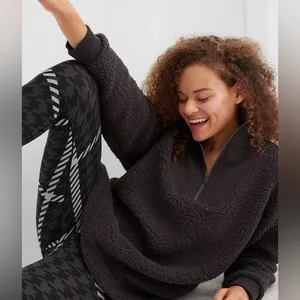 Aerie Dream Sherpa Quarter Zip Pullover Sweatshirt Women’s Small thumbnail 2